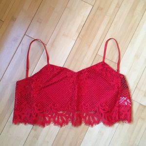 For Love & Lemons lace crop top